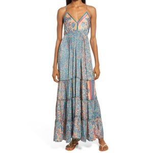 Raga Somewhere in Paradise Floral Tiered Maxi Dress